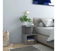 SKTQYQO Mesitas de noche gris cemento 2 piezas de madera multicapa 35 x 35 x 55 cm con compartimentos de día para salón dormitorio moderno y diseño funcional para decoración del hogar