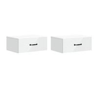 SKTQYQO Mueble de noche de pared 2 piezas blanco 49 x 34,5 x 20 cm