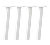 SKTQYQO Patas para mesa de café 4 uds. blancas 42 cm acero