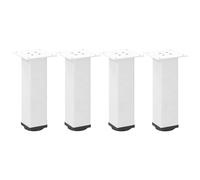 SKTQYQO Patas para mesa de café 4 unidades blancas 42-44 cm acero