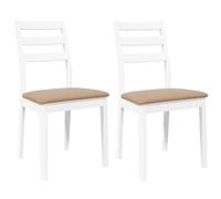 SKTQYQO Silla de comedor con cojines de 2 piezas de madera maciza de Hevea blanco y marrón, diseño ergonómico para comedor y salón, material duradero y estable para experiencia
