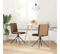 SKTQYQO Silla de comedor marrón de piel sintética de ante con diseño giratorio 360 grados, estructura robusta de metal y contrachapado, asiento ergonómico suave y duradero para salón