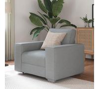 SKTQYQO Silla de sofá gris claro, 59 cm, de tela de poliéster, moderna, para salón o salón, con estructura de madera sólida y revestimiento suave, elegante sillón de acento cómodo