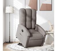SKTQYQO Sillón elevador reclinable de tela color pardo con motor eléctrico y reclinación manual a 135 grados para elevación asistida y máximo confort del asiento