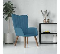 SKTQYQO Sillón Relax azul de terciopelo con estructura de acero y patas de madera maciza de Hevea, relleno de espuma para máximo confort y estabilidad, diseño moderno con líneas