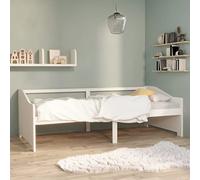 SKTQYQO Sofá cama de 3 plazas blanco madera maciza de pino cama multifuncional con estructura de cama para dormitorios apto para hoteles y estudios 90 x 200 cm