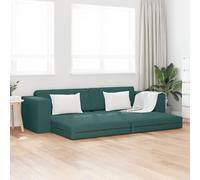 SKTQYQO Sofá cama suelo 2 en 1 verde oscuro 245 x 150 x 60,5 cm tejido poliéster para salón moderno transformable en cama espaciosa para 3 personas con estructura sólida y fundas