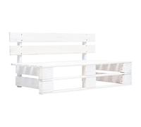 SKTQYQO Sofá central Pallet de madera de pino impregnado blanco, 110 x 65 x 55 cm