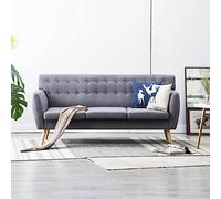 SKTQYQO Sofá de 3 plazas de tela gris claro, 172 x 70 x 82 cm, con estructura MDF y patas de madera de hevea, cómodo para salón y relajación, relleno de espuma y diseño moderno