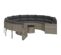 SKTQYQO Sofá de jardín circular gris poliratán con mesa