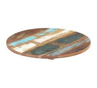 SKTQYQO Tablero de la mesa redondo de 40 cm 25-27 mm de madera maciza recuperada con soportes de madera para mesitas de noche y consolas - Acabado pulido barnizado lacado - Material