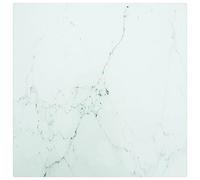 SKTQYQO Tablero de mesa de cristal templado de 40 x 40 cm y 6 mm, diseño de mármol blanco para mesas de comedor y salón, resistente, fácil de limpiar con paño húmedo