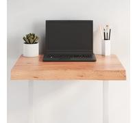 SKTQYQO Tablero de mesa marrón claro 60 x 60 x (2-6) cm de madera maciza de roble barnizado con borde vivo - Tablero de sustitución para mesa, solución para renovación de bricolaje,