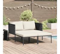 SKTQYQO Tumbona acolchada para 2 personas con cojines, gris antracita, estructura de acero 115 x 153 x 69,5 cm, respaldo ajustable y diseño plegable para exteriores, relax