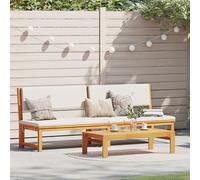 SKTQYQO Tumbona ajustable de madera maciza de acacia con cojines color crema, diseño plegable, ahorra espacio para balcón y jardín, estructura sólida y resistente a las