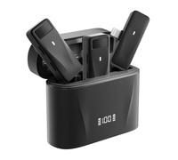 SKUBIS Micrófono Lavalier inalámbrico con reducción de Ruido de 2,4G con Caja de Carga, micrófono dedicado de uno a Dos Estilo Lavalier,Black-Type-C