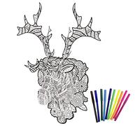 SKUDA Rompecabezas para Colorear 3D - Juguete Pintura Artesanal para niños - Kit Rompecabezas Pintura 3D Educativo portátil con 10 bolígrafos para Colorear, Regalos para niños