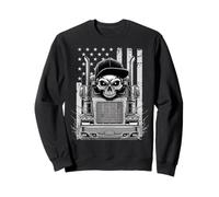 Skull American Flag Patriotic Distressed USA Pride Sudadera