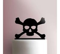 Skull and Crossbones - Decoración acrílica para tartas de 5 pulgadas de ancho, color verde claro