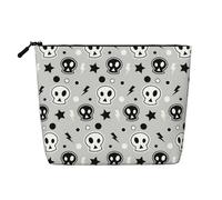 Skull and Stars - Bolsa organizadora de viaje para mujer, bolsa de cosméticos de cáñamo falso, gran capacidad, con cremallera