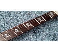 Skull Bones Silver & Black Deluxe Fret Markers Inlay Stickers pegatinas Guitar & Bass Diapason