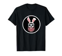 Skull Bunny Beard Design Funny Gothic Easter Graphic Camiseta