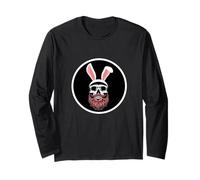 Skull Bunny Beard Design Funny Gothic Easter Graphic Manga Larga