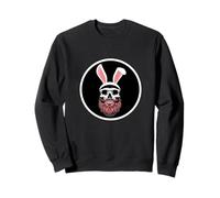 Skull Bunny Beard Design Funny Gothic Easter Graphic Sudadera