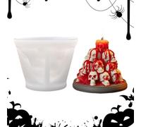 Skull Candle Mold Resin, Aromatherapy Skull Mountain Mould, 8 cm / 3,15 pulgadas Halloween Silicone Casting Mold, Reusable Candle Making Tool, Gray for Partity, Mesa Centerpiece, Home, Kitchen