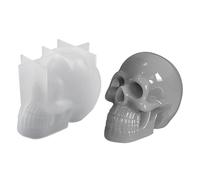 Skull Candle Mold - Resin Mould, Skeleton Head Silicone Mould | 3D Sculpture Casting Mold For Handmade Decor, Wax Clay Candle Crafting, DIY Art Projects, Home Display, Halloween Parties And Holiday