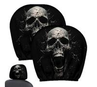 Skull Car Headrest Cover - 2 Pack Scary Halloween | Universal Seat Cover