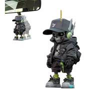 Skull Car Pendant | Acrylic Car Rearview Mirrors Pendant | Skull Design 2D Auto Rearview Mirrors Flat Ornament Automotive Interior Accessories Festival Party Supplies Halloween Tree Decoration