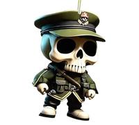 Skull Car Pendant | Acrylic Car Rearview Mirrors Pendant | Skull Design 2D Auto Rearview Mirrors Flat Ornament Automotive Interior Accessories Festival Party Supplies Halloween Tree Decoration