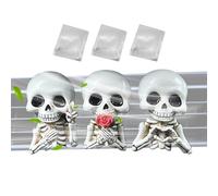 Skull Car Vent Clips Air Freshener, Halloween Skeleton Resin Vent Clip Set, Fragance Vehicle Accessory for Truck, Van, Home, Offices, Travel and Spooky Interior Decor