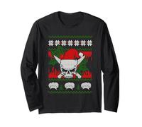 Skull Chef Culinary Gangster Ugly Christmas Santa Hat Xmas Manga Larga