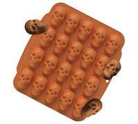 Skull Chocolate Mold, 3d Skeleton Mould, Silicone Candy Tray, Easy Release Design, Reusable Material, Perfect for Halloween Gummy Decoration Supplies Party, 29x26.5x2.8cm Coffee Black