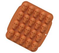 Skull Chocolate Mold, 3D Skeleton Silicone Tray, Easy Release Reusable Mould for Candy, 11.42x10.43x1.1 Inches, Gummy, Jelly, Halloween Treats, Party Decorations, Baking Craft