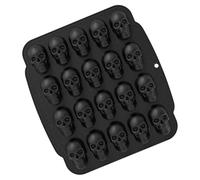 Skull Chocolate Mold, Jellies Skeleton Mould, 11.42x10.43x1.1 inches Easy Release Reusable Silicone Molding for Candy, Chocolate, Halloween Decoration Supplies, Flexible Non Stick Baking Tray