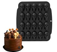 Skull Chocolate Mold, Jellies Skeleton Mould, Reusable Silicone Tray, Easy Candy Maker, 11.42x10.43x1.1 inches, Decor Supplies for Chocolates Treats and Spooky Party Desserts