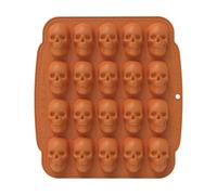 Skull Chocolate Mold, Jellies Skeleton Mould, Reusable Silicone Tray, Easy Candy Maker, 11.42x10.43x1.1 inches, Decor Supplies for Chocolates Treats and Spooky Party Desserts