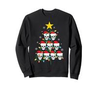 Skull Christmas Tree Pajama Cool Skeleton Santa Hat Xmas Sudadera