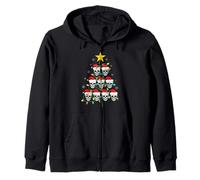 Skull Christmas Tree Pajama Cool Skeleton Santa Hat Xmas Sudadera con Capucha