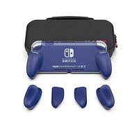 Skull & Co. GripCase Lite Bundle: A Comfortable Protective Case with Replaceable Grips [to fit All Hands Sizes] for Nintendo Switch Lite [with Carrying Case] - Blue