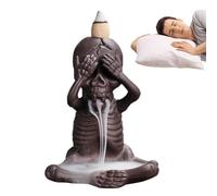 Skull Decor Incense Burner, Backflow Cone Holder Aromatherapy Home Ornament, Classic Style Reflect Elegant Taste of Host, Birthday