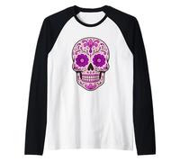 Skull Día de los Muertos Celebraciones Día de Muertos Camiseta Manga Raglan