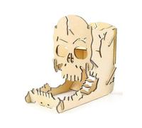 Skull Dice Tower Wood Skull Carving Dice Easy Roller Box for Rpg Board Games