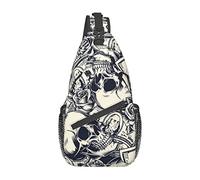 Skull Dollar Sling Bag, Chest Bag Daypack, Crossbody Sling Mochila para Viajes, Deportes, Correr, Senderismo
