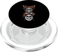 Skull Drum Kit Viking Horns Rock Baterista Heavy Metal PopSockets PopGrip para MagSafe