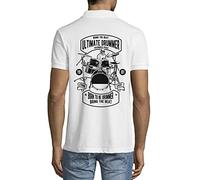 Skull Drummer Bring The Beat Born to Be Drummer - Polo de algodón para hombre, color blanco, blanco, XL