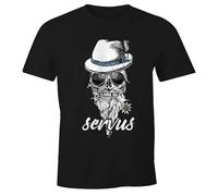 Skull Fedora Bavaria Skull Flower Oktoberfest Servus Graphic tee Unisex 100% Cotton Short-Sleeve T-Shirts Black XXXL